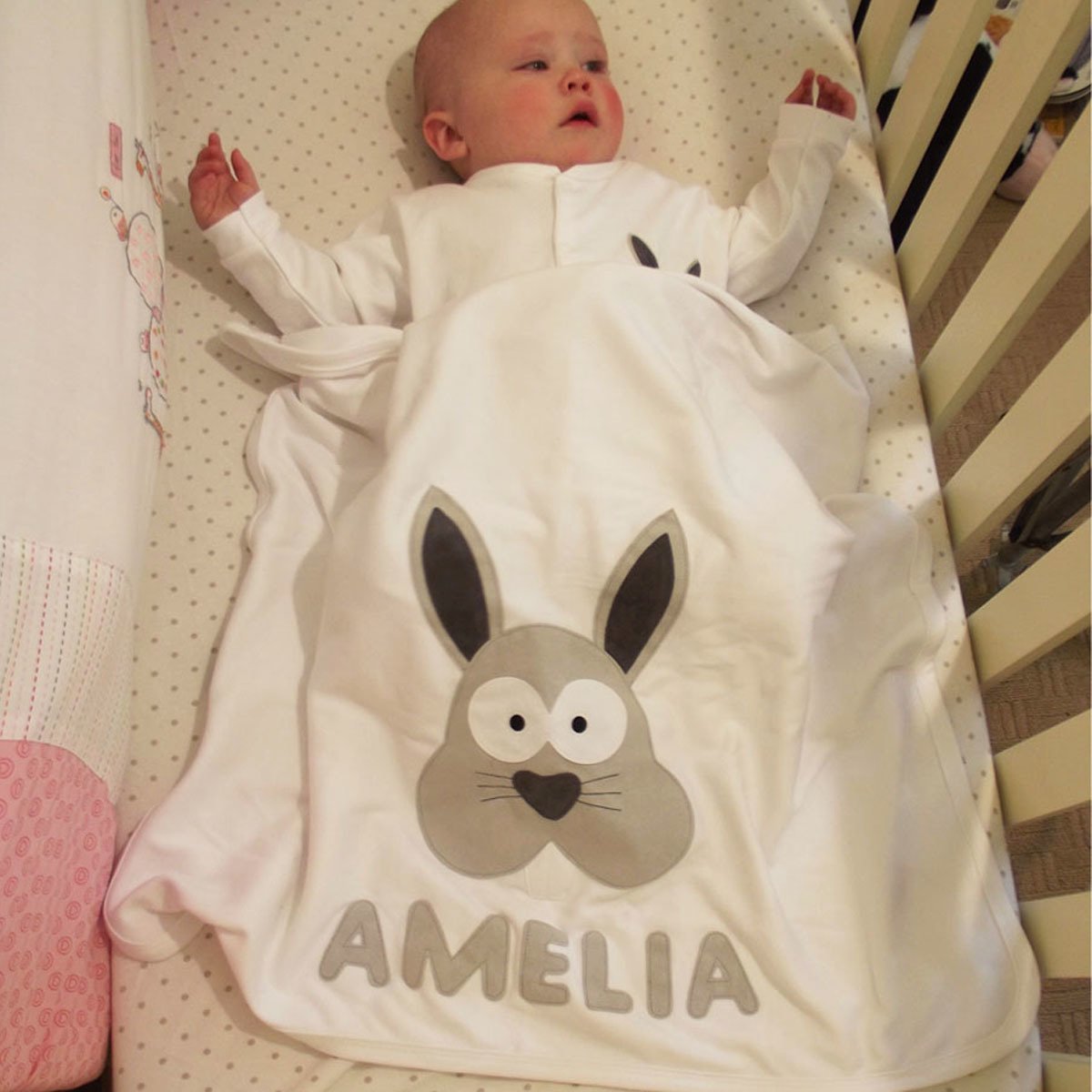 Personalised Baby Blanket Bunny Character Free Delivery