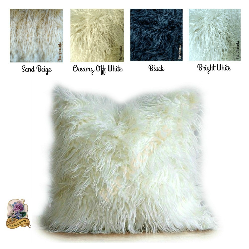 one plush mongolian shaggy fur pillow cover premium faux fur plush luxury fur - Mongolian Faux Fur Pillow one plush mongolian shaggy fur pillow cover premium faux fur plush luxury fur - Mongolian Faux Fur Pillow