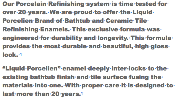 The Liquid Porcelain Tub and Tile Rejuvenation System