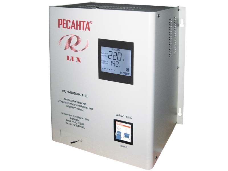 Стабилизатор напряжения серии LUX РЕСАНТА АСН-8000Н/1-Ц 63_6_17