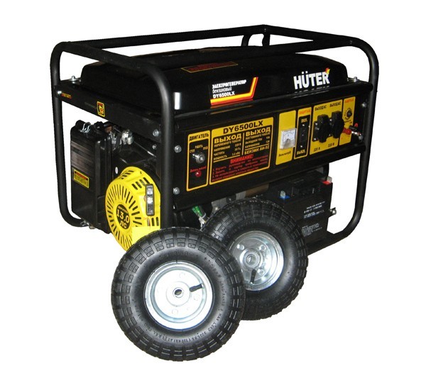 Портативный бензогенератор HUTER DY6500LX с колесами 64_1_15