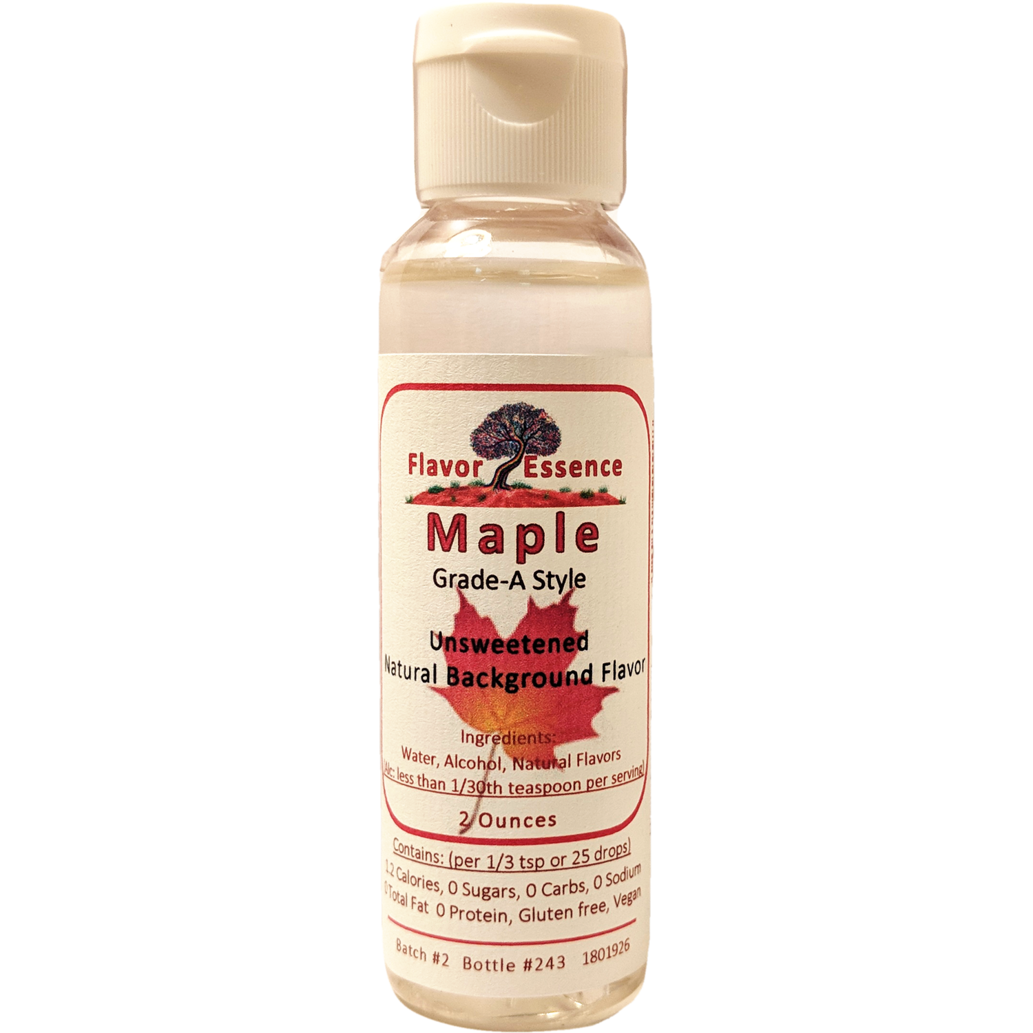 Flavor Essence MAPLE (Grade-A Style) -Unsweetened Natural Flavoring Flavor Essence MAPLE (Grade-A Style) -Unsweetened Natural Flavoring