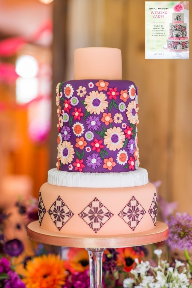 Bridal vogue wedding cake from Lindy Smith's book 'Simply Modern Wedding Cakes'