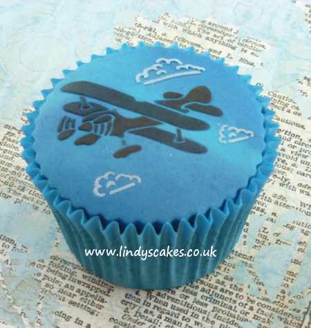 Bi-plane food grade stencil ideal size for decorating cupcakes