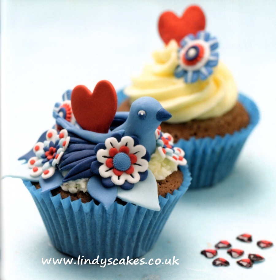 Red heart, the perfect size for cupcake decorating