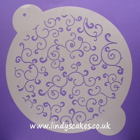 Leafy Scroll Circle Design Stencil (C357) SKU17955