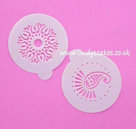 Mehndi Cupcake and Cookie Top Stencils (C395) SKU17829