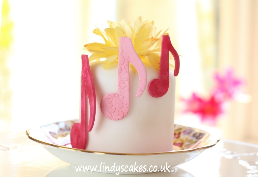 Do ra me - Pretty pink music notes created using Lindy Smith's musical note cutters