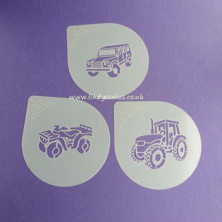 Farm Vehicles Cupcake Stencil Set - Lindy's LC212 SKU189465727