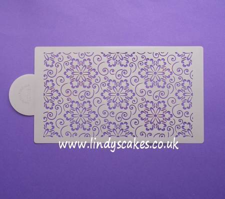Japanese Flower Scroll Pattern Stencil Sheet (LC103) - Lindy's SKU18005