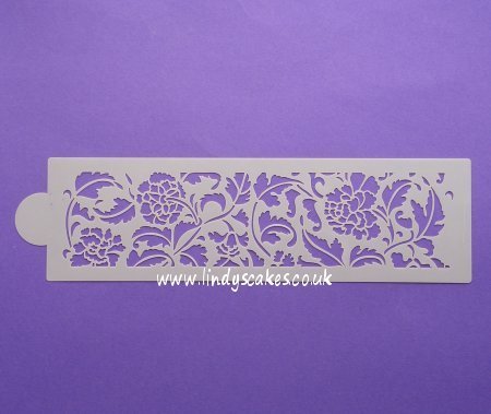 Peony Cake Side Design Stencil (LC101) - Lindy's SKU18006