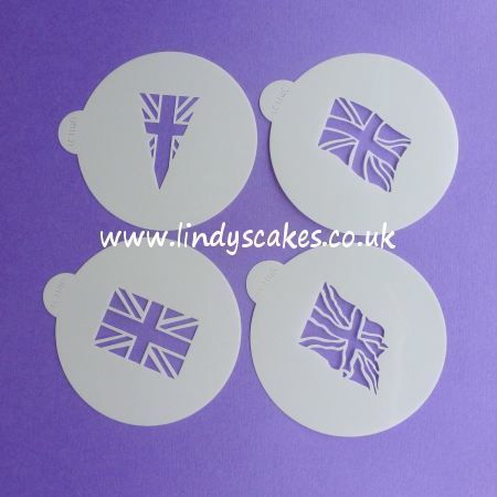 Union Jack Flag Stencils - Cupcake Sized (LC114) - Lindy's SKU180111