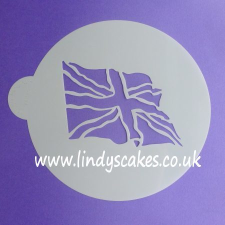 Union Jack Fluttering Flag Cake Top Stencil - Lindy's SKU1801111