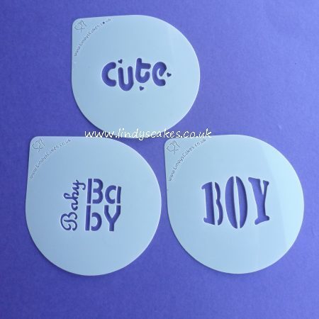 Baby and Boy Words Cupcake Stencil Set - Lindy's (LC207) SKU189465725511