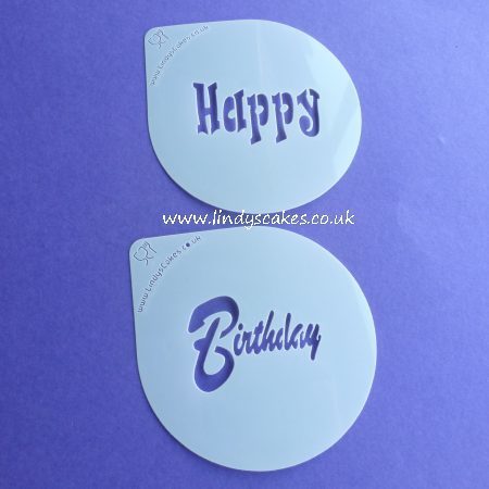 Happy and Birthday Words Cupcake Stencil Set - Lindy's (LC205) SKU1894657255