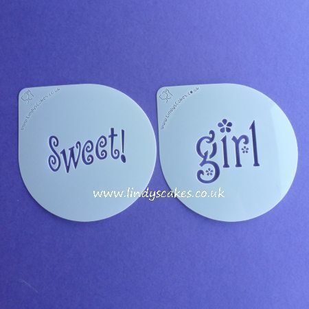 Sweet and Girl Words Cupcake Stencil Set - Lindy's (LC206) SKU18946572551