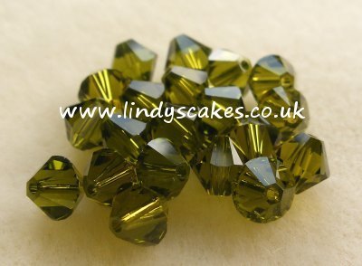 Green - Olivine Green Swarovski Crystals (6mm) SKU175593