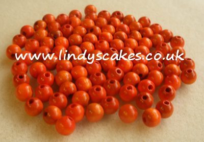 Orange - Tangerine Orange Wooden Beads (6mm) SKU1757211