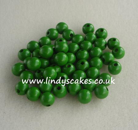 Green - Bottle Green Wooden Beads (8mm) SKU1757452
