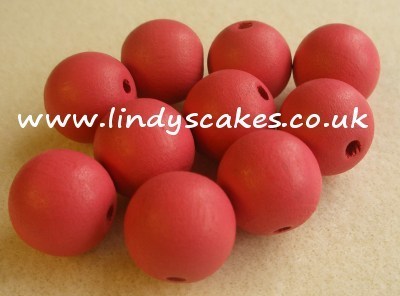 Pink - Salmon Pink Wooden Beads (15mm) SKU175862