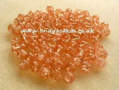Pink - Salmon Pink Glass Crackle Beads SKU17623711