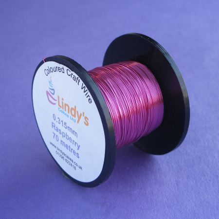 Pink - Raspberry Pink Coloured Copper Craft Wire (0.315mm) SKU17664172