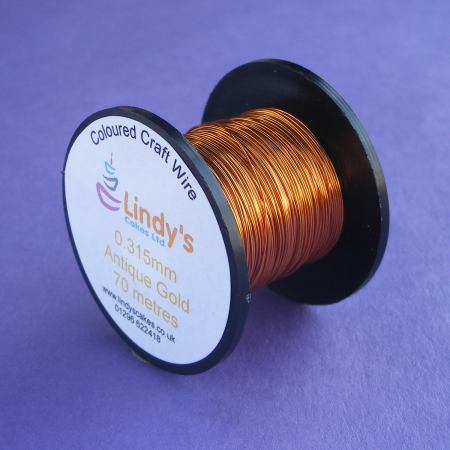 Gold - Antique Gold Coloured Copper Craft Wire (0.315mm) SKU1766417211
