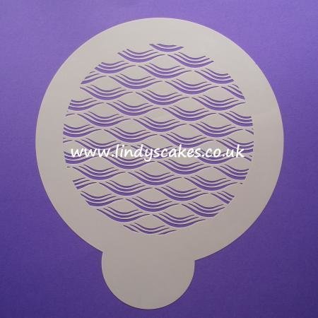 Contemporary Wave Cake Top Stencil - Lindy's (LC117) Contemporary Wave Cake Top Stencil - Lindy's (LC117)