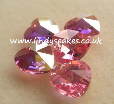 Pink Rose Swarovski Heart Pendants SKU176844
