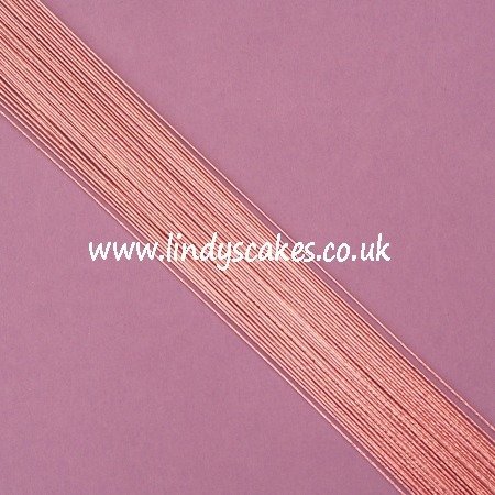 Pink - Metallic Rose Pink Floristry Wire (24g) SKU183221121111