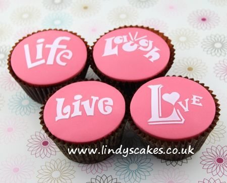 Live, Love, Laugh & Life Words Cupcake Stencil Set - Lindy's (LC208)