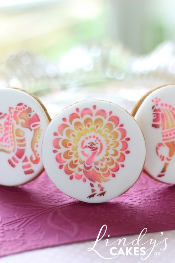 Pink peacock cookie