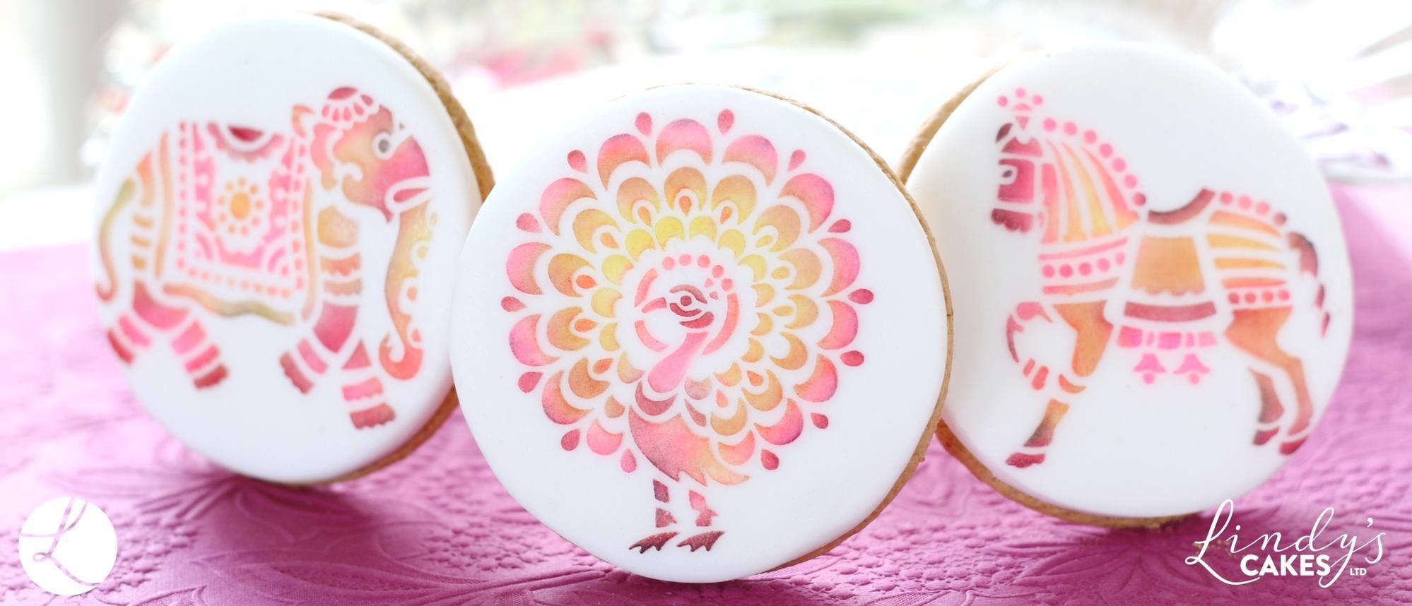 Indian animal stencils used to decorate biscuits