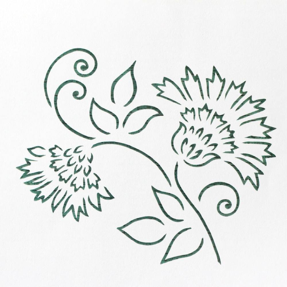 Brushstroke Thistle Flower Cake Stencil - CM050 00029