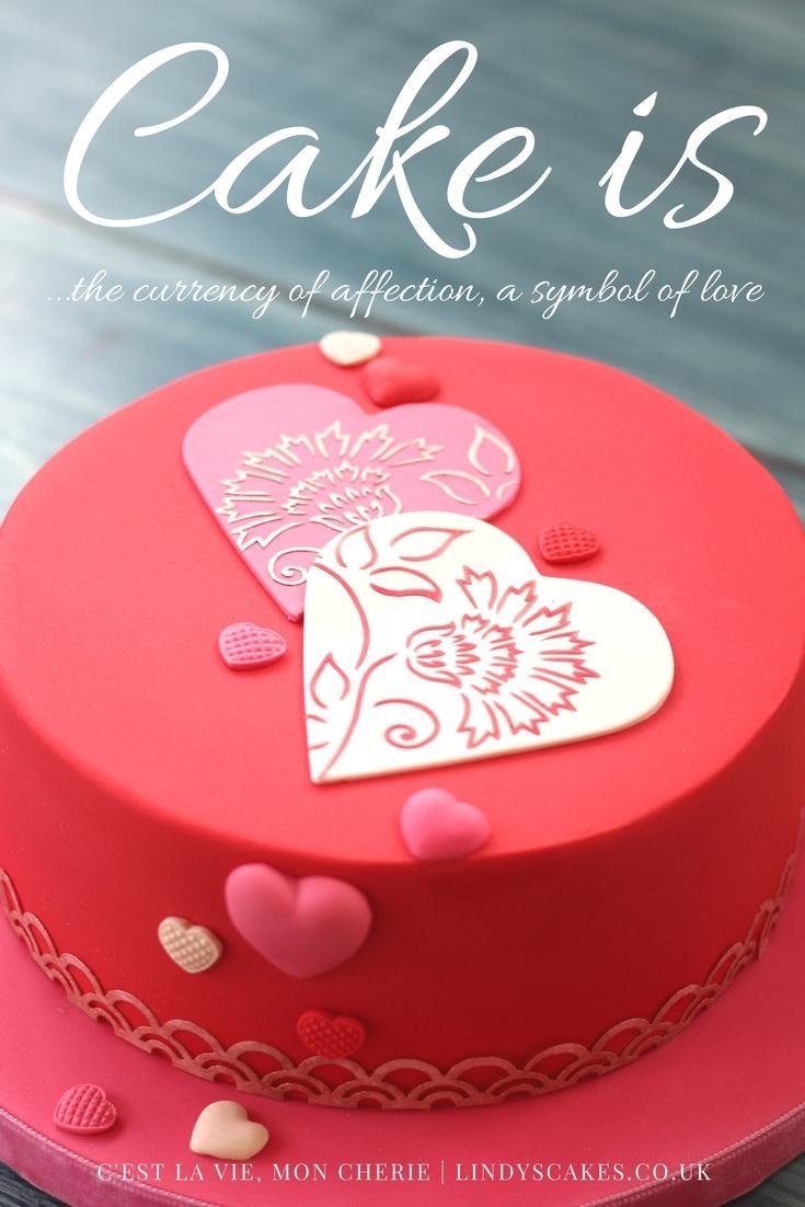 Brushstroke Thistle Flower Cake Stencil used to decorate a heart inspired cake