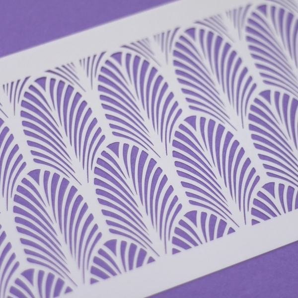 Great Gatsby Fan Cake Side Stencil - C940 00031