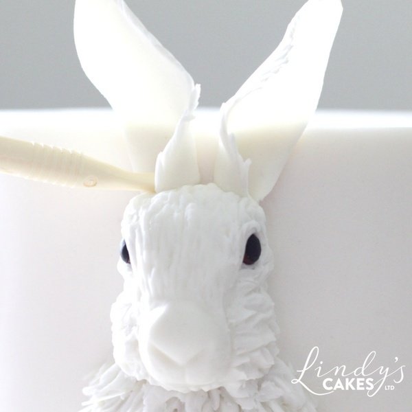 Bas-relief sugar hare in progress