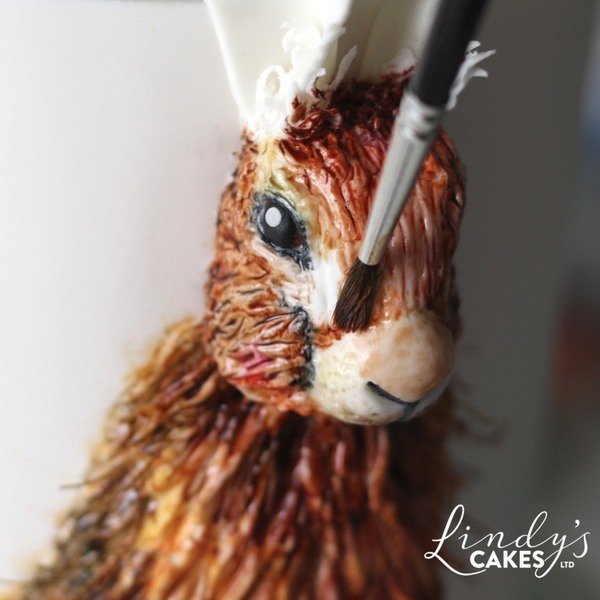 Bas-relief sugar hare in progress