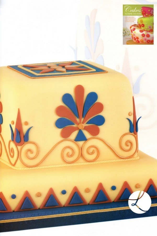 Greek inspired cake by Lindy Smith from her book 'Cakes to inspire and desire'