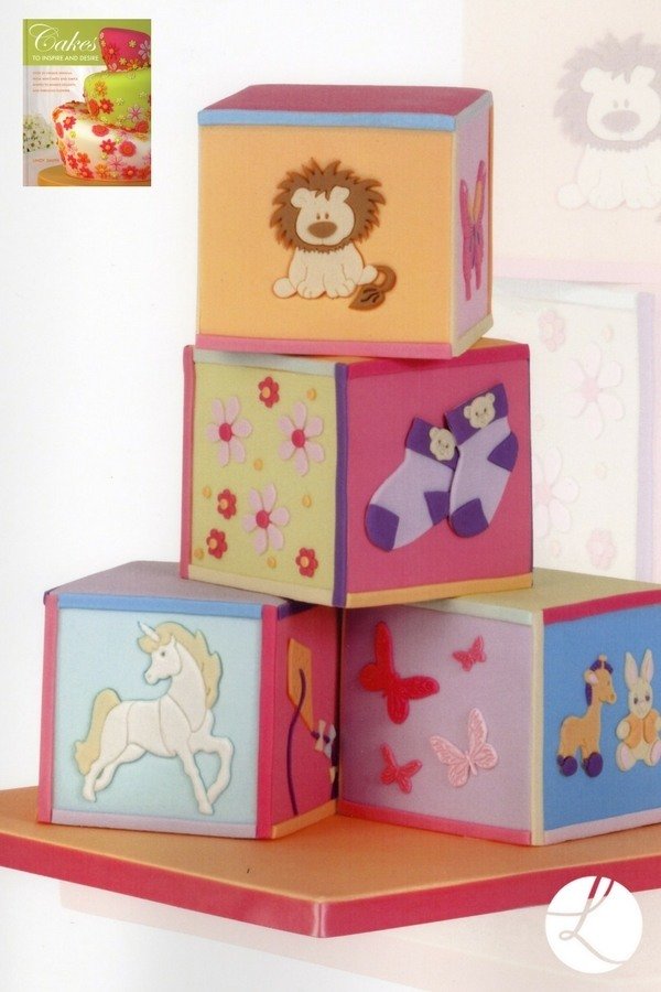 Nursery blocks cake by Lindy Smith from her book 'Cakes to inspire and desire'