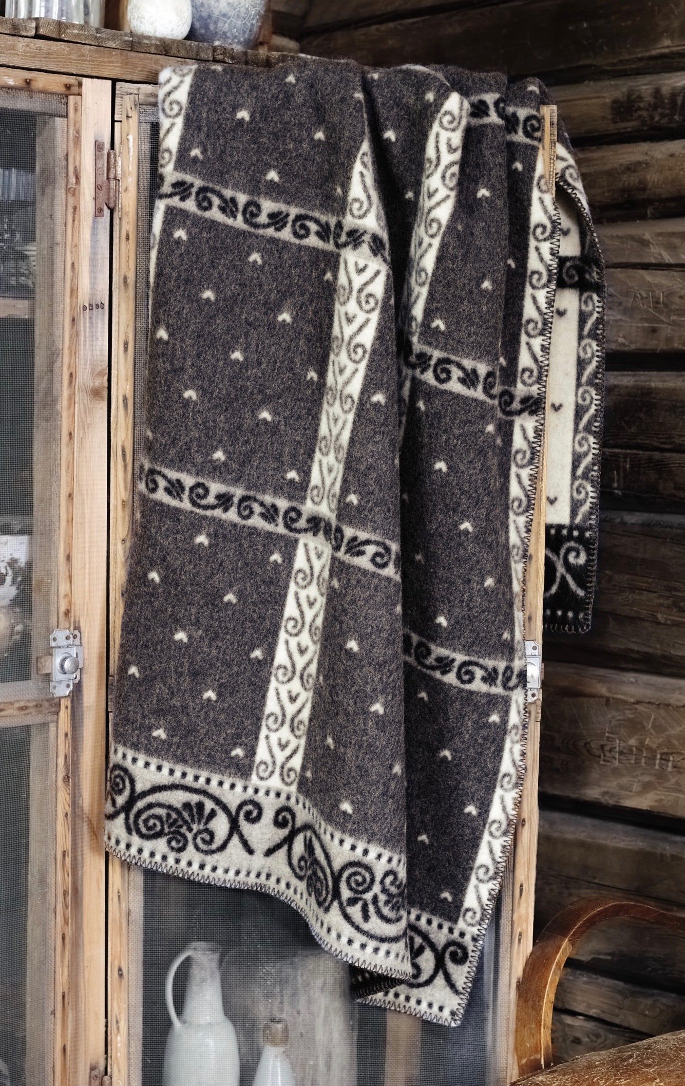 Norwegische Lammwoll Decke Røros Tweed Kristin 135x200cm 40100