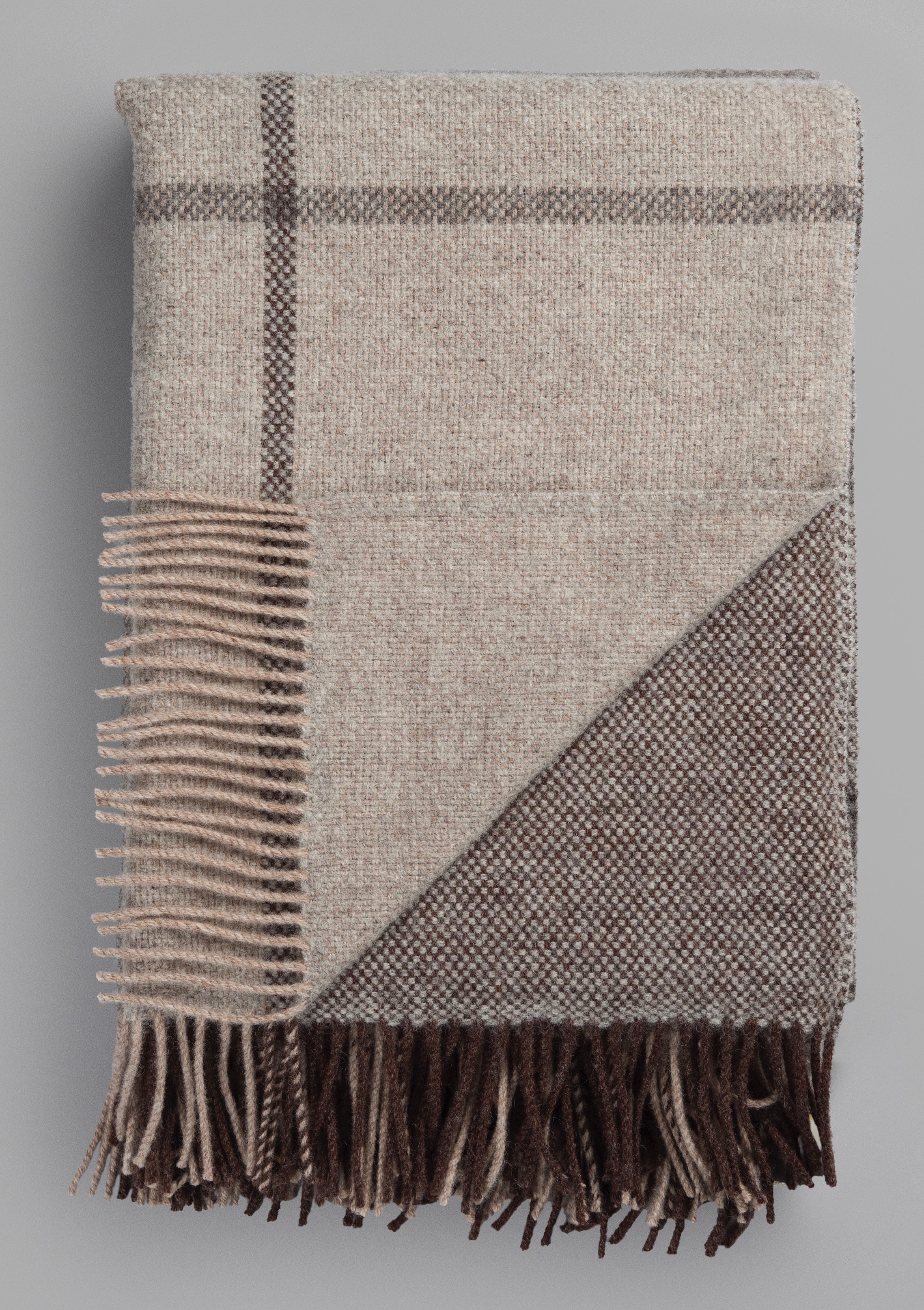 Norwegische Lammwoll Decke Røros Tweed Filos 145x220cm