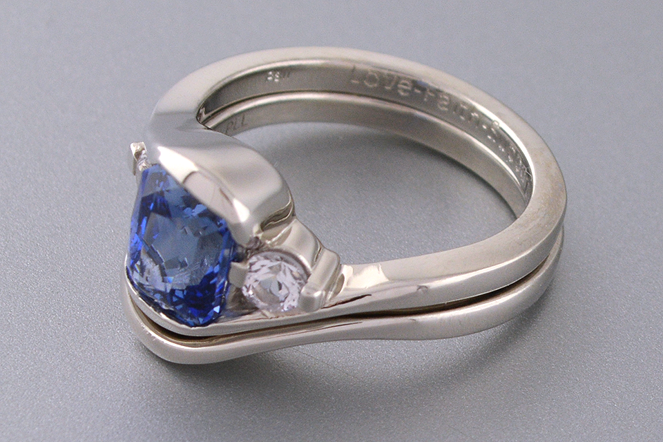 Item #4895 No Heat Sapphire Wedding Set