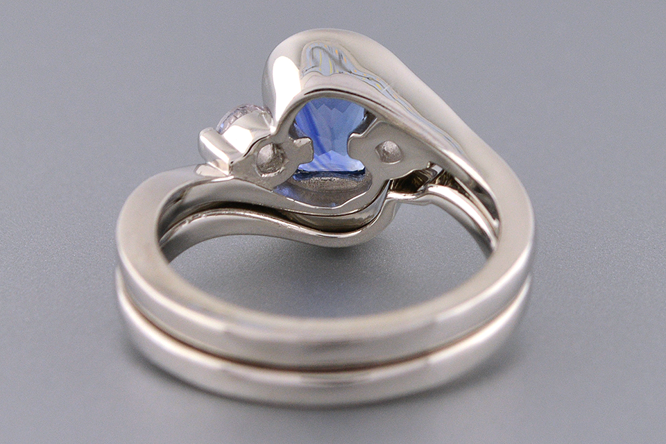 Item #4895 No Heat Sapphire Wedding Set