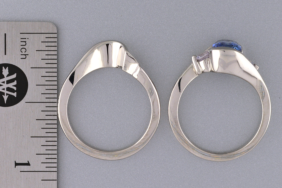 Item #4895 No Heat Sapphire Wedding Set