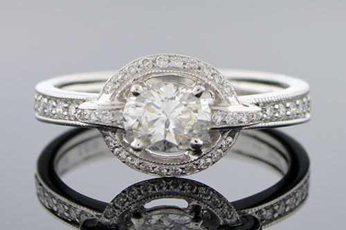 Item #5372 East West Set Oval Diamond Ring 5372