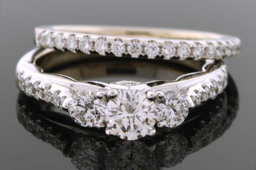 Item #8540 Three Stone Style Diamond Wedding Set 8540