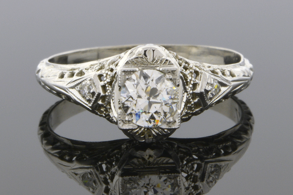 Item #5747 Vintage Filigree Engagement Ring 5747