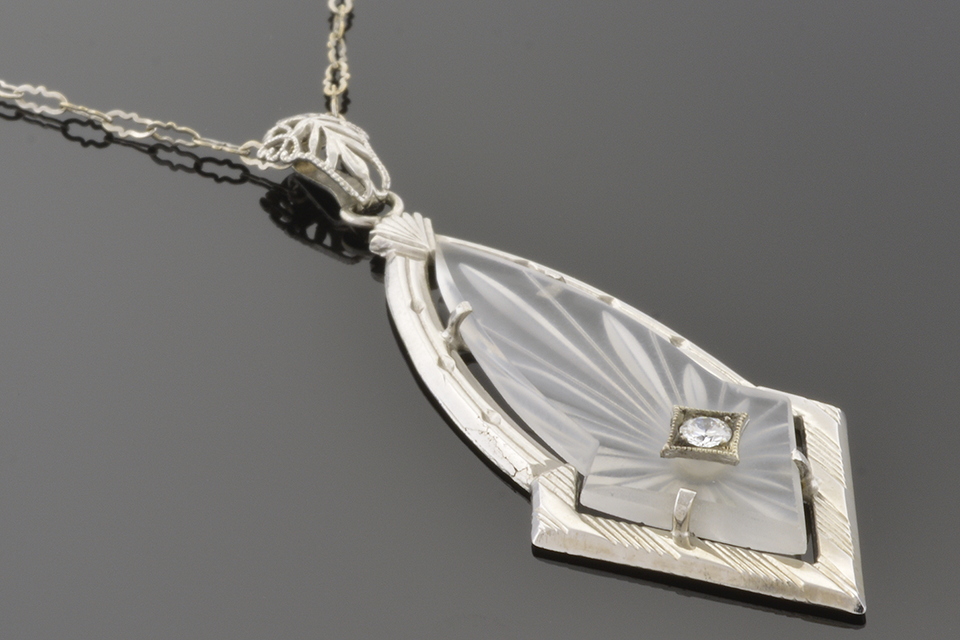 Item #1813 Carved Rock Crystal Necklace 1813