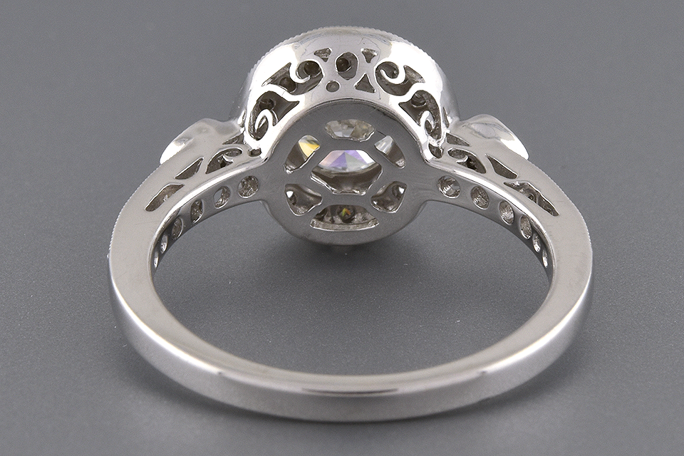 Item #6350 Halo Diamond Engagement Ring with a Vintage Feel